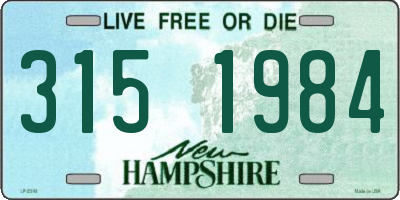 NH license plate 3151984