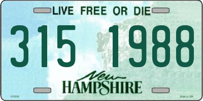 NH license plate 3151988