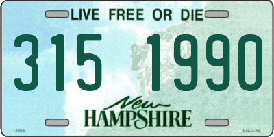 NH license plate 3151990