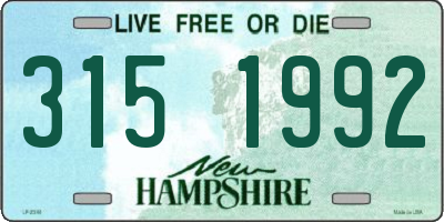 NH license plate 3151992