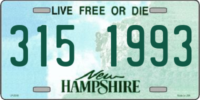 NH license plate 3151993