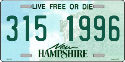 NH license plate 3151996