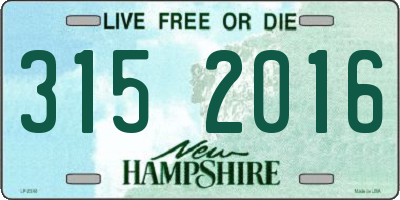 NH license plate 3152016