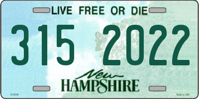 NH license plate 3152022