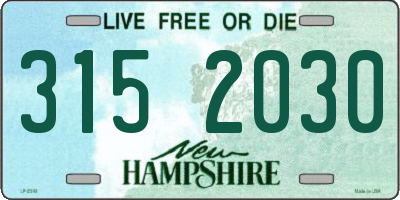 NH license plate 3152030