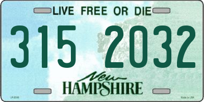 NH license plate 3152032