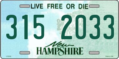 NH license plate 3152033