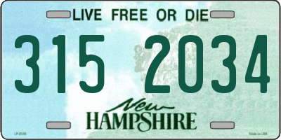 NH license plate 3152034