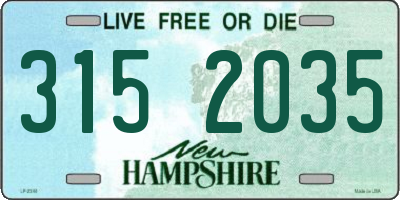NH license plate 3152035