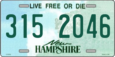 NH license plate 3152046