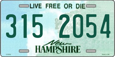 NH license plate 3152054