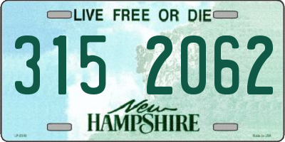 NH license plate 3152062