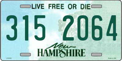 NH license plate 3152064