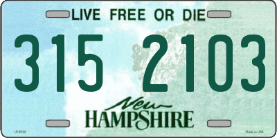 NH license plate 3152103