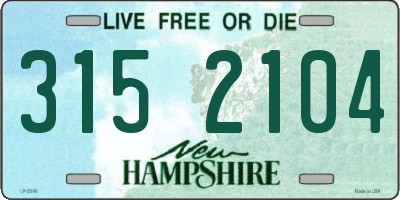NH license plate 3152104