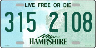 NH license plate 3152108