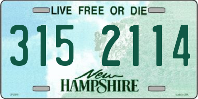 NH license plate 3152114