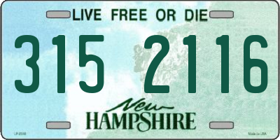 NH license plate 3152116
