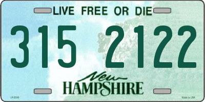 NH license plate 3152122