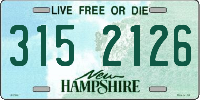 NH license plate 3152126