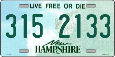 NH license plate 3152133