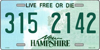 NH license plate 3152142