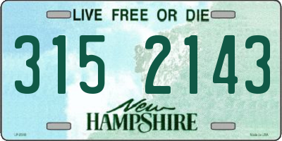 NH license plate 3152143