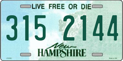 NH license plate 3152144
