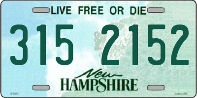 NH license plate 3152152