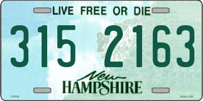 NH license plate 3152163
