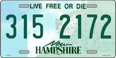 NH license plate 3152172