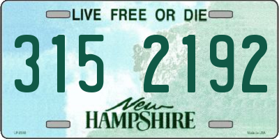 NH license plate 3152192