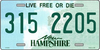 NH license plate 3152205