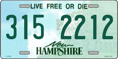 NH license plate 3152212