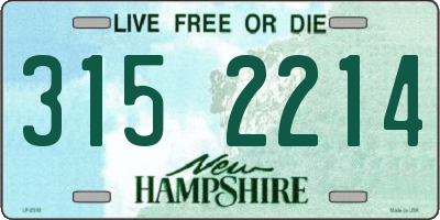 NH license plate 3152214