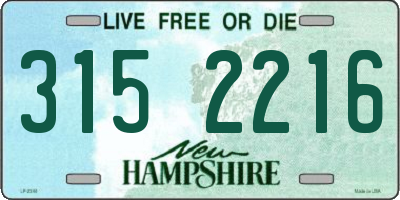 NH license plate 3152216