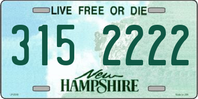 NH license plate 3152222