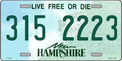 NH license plate 3152223