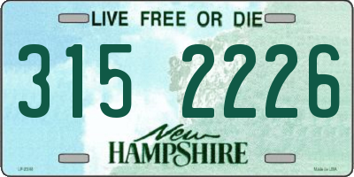 NH license plate 3152226