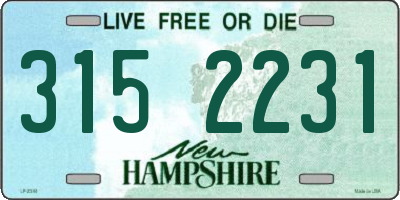 NH license plate 3152231