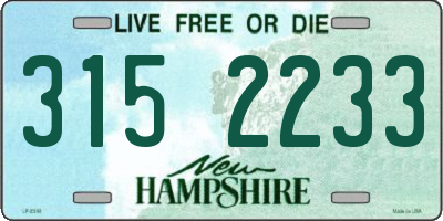 NH license plate 3152233