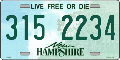NH license plate 3152234