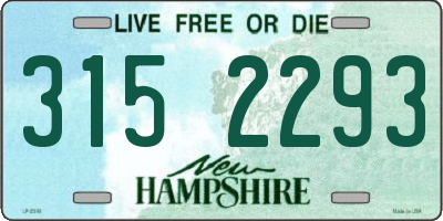 NH license plate 3152293