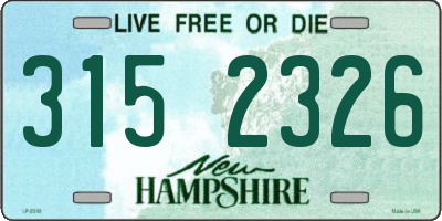NH license plate 3152326