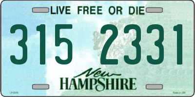 NH license plate 3152331