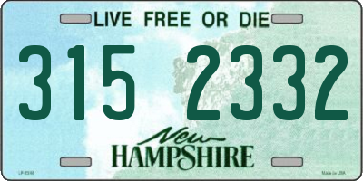 NH license plate 3152332