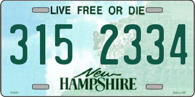 NH license plate 3152334