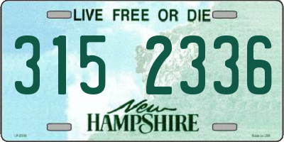 NH license plate 3152336