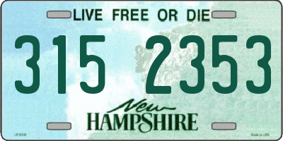 NH license plate 3152353