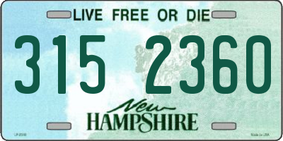 NH license plate 3152360